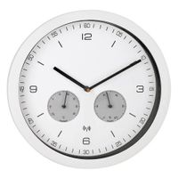 Zegar ścienny sterowany radiowo BIAŁY 26cm DCF77 HIGROMETR TERMOMETR