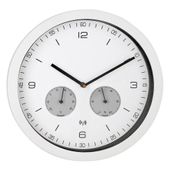 Zegar ścienny sterowany radiowo BIAŁY 26cm DCF77 HIGROMETR TERMOMETR