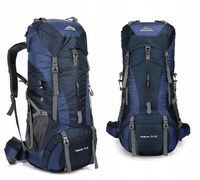 Sportowy kempingowy plecak turystyczny duży trekking 70l GRANATOWY (I008)