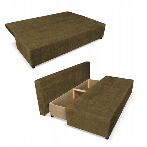 Kanapa sofa KIMO funkcja spania pojemnik Ramona brązowy welur na Arena.pl