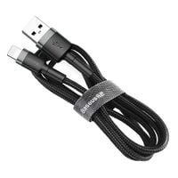 wytrzymały kabel przewód w oplocie usb do iphone lightning qc3 2m - czarny