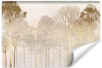 Fototapeta Do Salonu Złote DRZEWA Las Abstrakcja Beton 315cm x 210cm