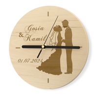 Zegar DREWNIANY dla nowożeńców DLA PARY MŁODEJ ŚLUB PREZENT ROCZNICA