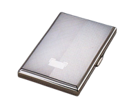 Srebrna Metalowa Papierośnica z Metalowymi Blaszkami w Środku