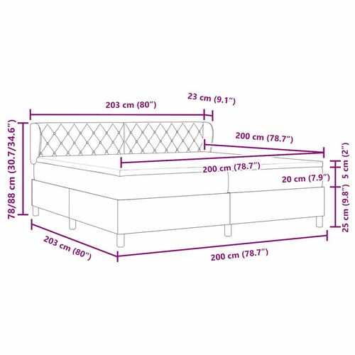 Łóżko Box Spring z materacem  Czarne 200x200 cm Aksamit na Arena.pl