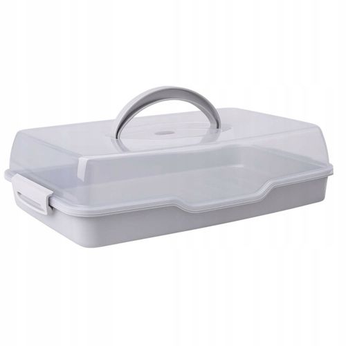 POJEMNIK PLASTIKOWY NA CIASTO WYPIEKI TORT PUDEŁKO Z POKRYWĄ i UCHWYT na Arena.pl