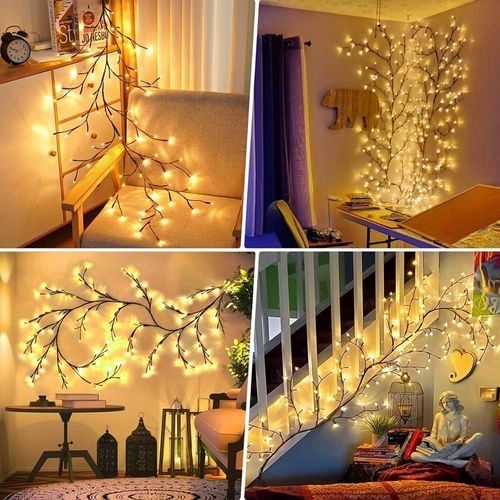Dekoracja LED W Kształcie Gałęzi, Łańcuch Świetlny Z Gałązkami Wierzby na Arena.pl