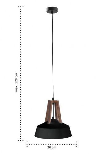 Lampa wisząca 1xE27 TRIX BLACK/BROWN na Arena.pl