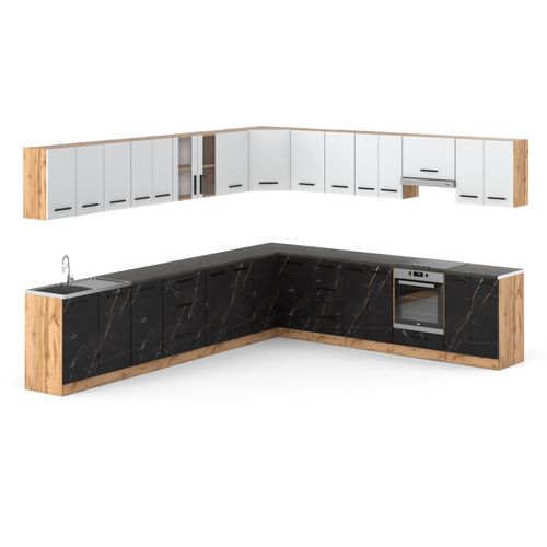 Kuchnia Nowoczesna Narożna Z Blatem Modułowa 6.8m Wotan Biały San Sebastian na Arena.pl