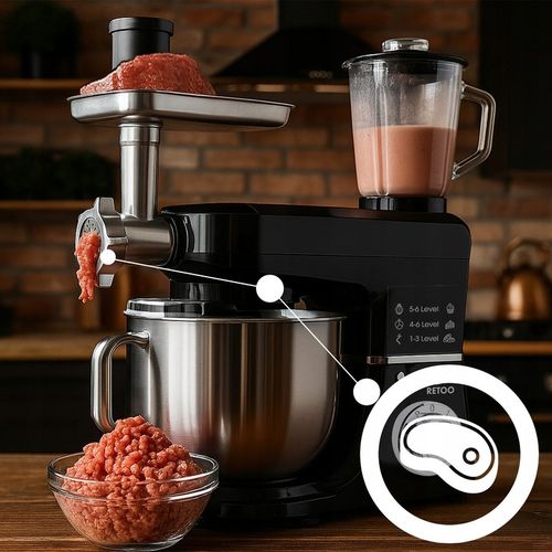 ROBOT KUCHENNY PLANETARNY Z MISĄ BLENDER MASZYNKA DO MIĘSA MIKSER 5w1 na Arena.pl