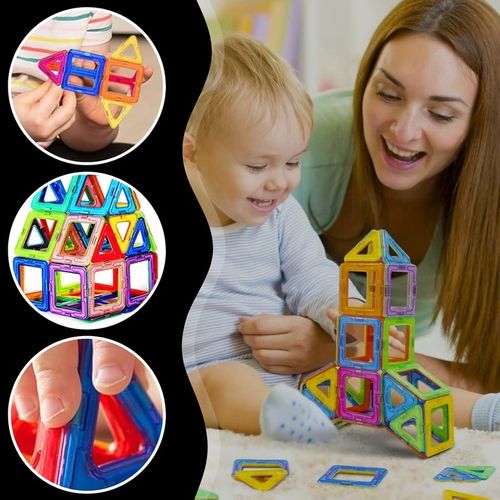 KLOCKI MAGNETYCZNE KONSTRUKCYJNE DUŻE PANELE 3D UKŁADANKA DLA DZIECI 134 el na Arena.pl