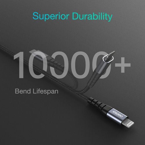 kabel przewód do iphone usb-c - lightning 480mb/s 3a 1.2m - czarny na Arena.pl