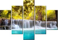 70 100CM OBRAZ 5 ELEM WODOSPAD DRUK PŁÓTNO