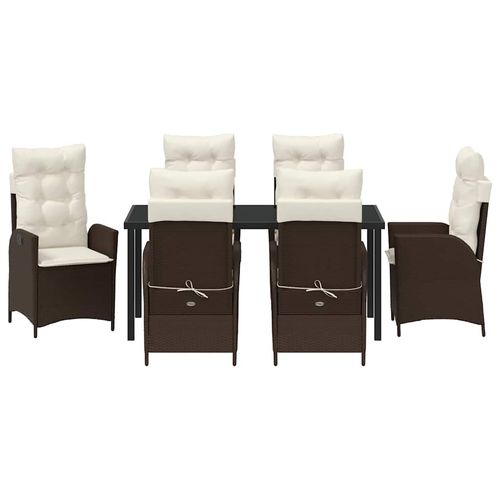 Zestaw do jadalni w ogrodzie 7 pcs Brązowy polirattan na Arena.pl