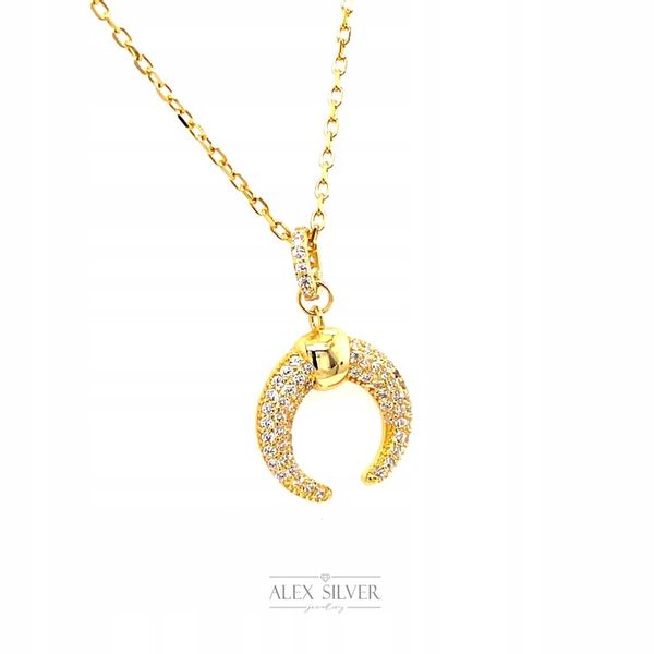 Naszyjnik pozłacany z księżycem 925 zdjęcie 2