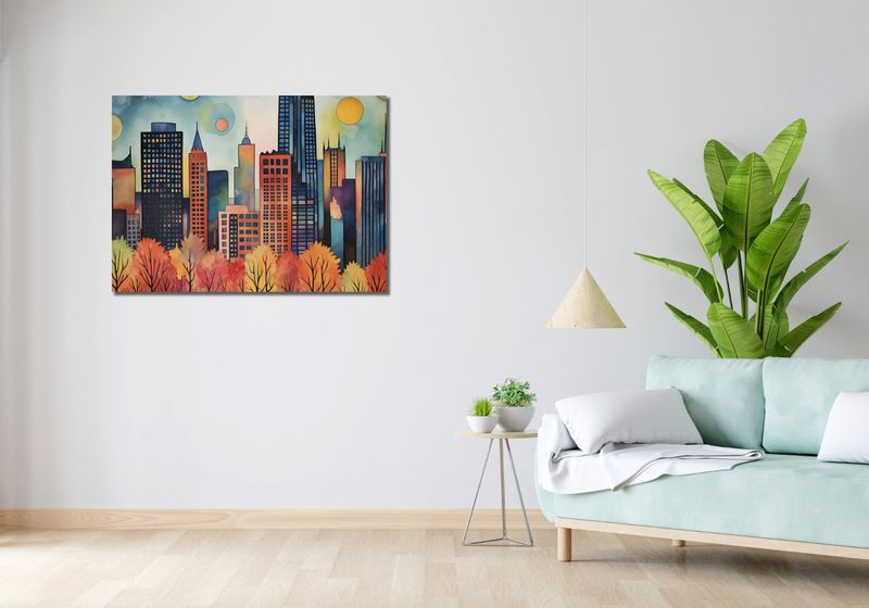 Obraz 100x70cm Panorama Malowniczego Miasta zdjęcie 2