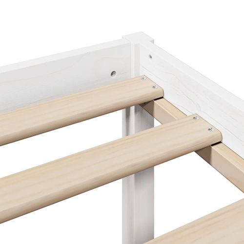 Łóżko dla seniora, z wezgłowiem, białe, 135x190 cm, sosnowe na Arena.pl