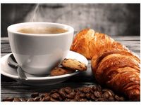 70X50CM OBRAZ GORĄCA KAWA CROISSANT ŚCIAN