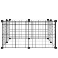 Klatka dla zwierząt, 8 paneli, czarna, 35x35 cm, stalowa