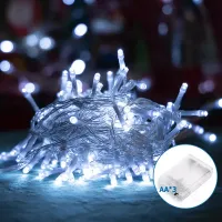 Lampki choinkowe ozdobne 5m 50 LED zimne na 3 baterie AA do dekoracji