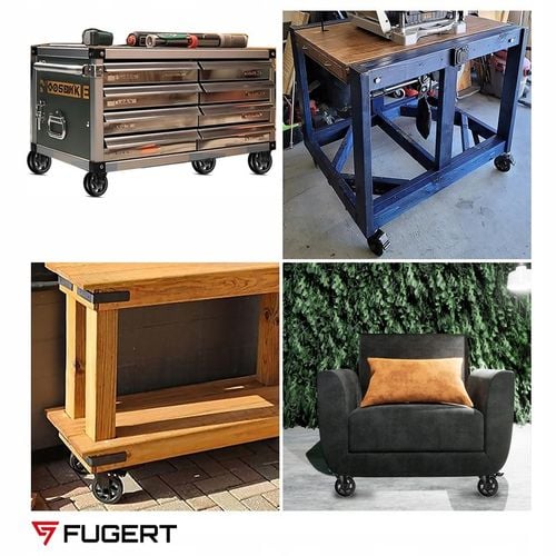 KÓŁKA OBROTOWE Z HAMULCEM 100 MM ZESTAW JEZDNY DO 500 KG DO MEBLI na Arena.pl