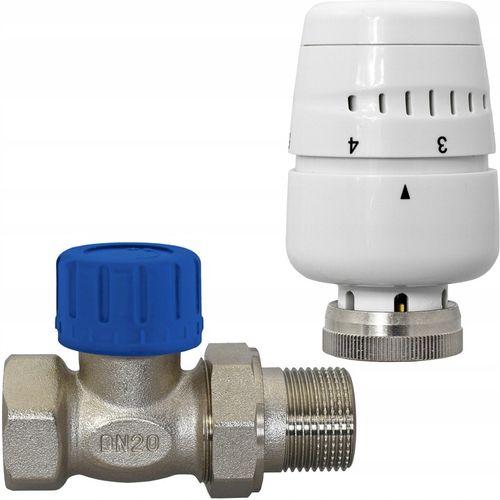 ZAWÓR termostatyczny 3/4 DN20 Grzejnikowy + GŁOWICA KOMPLET na Arena.pl