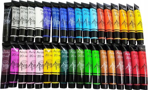 FARBY AKRYLOWE DUŻY ZESTAW FARB AKRYLOWYCH 36x20ml FARBA AKRYLOWA na Arena.pl