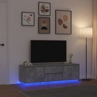 Szafka RTV z oświetleniem LED Beton Szary 160,5x41x50 cm