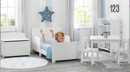 BIAŁY STOLIK DREWNIANY STÓŁ 2 KRZESEŁKA DLA DZIECI MEBLE na Arena.pl