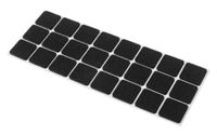 Podkładki filcowe pod meble samoprzylepne 24 el. czarne kwadratowe 28 x 28 mm