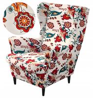 POKROWIEC NA FOTEL USZAK ELASTYCZNY GŁADKI BIAŁY