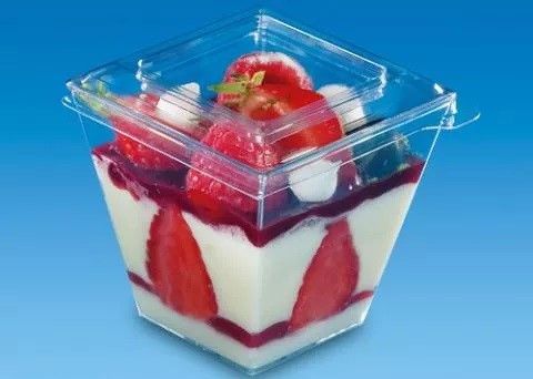 Pucharki pojemniki na przekąski 200ml deser + wieczko 50szt na Arena.pl