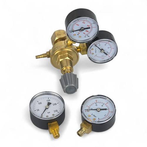 Zestaw 2x Manometrów Mini do Reduktora CO2 Argon 0-250bar 0-20 l/min 1/8" na Arena.pl