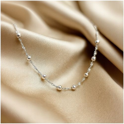 PIĘKNY SREBRNY ŁAŃCUSZEK NASZYJNIK Z KULECZKAMI CELEBRYTKA 35 CM SREBRO 925 na Arena.pl