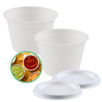 Pojemniki na sos z trzciny cukrowej 100 ml z pokrywkami 100 szt.