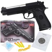Pistolet na Kulki Plastikowe Żelowe Strzałki 4w1 Tarcza Beretta 331