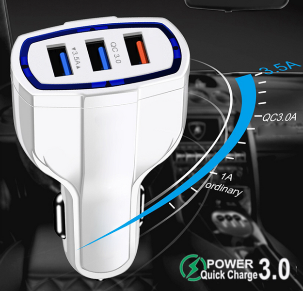 Ładowarka samochodowa 3 x USB QC 3.0 zdjęcie 3