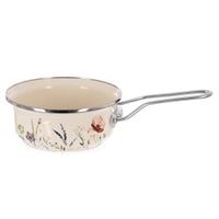 Rondelek Emaliowany Rondel Garnek z Długim Uchwytem Tradycyjny 14 cm 650 ml