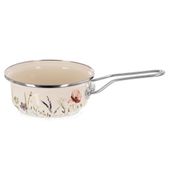 Rondelek Emaliowany Rondel Garnek z Długim Uchwytem Tradycyjny 14 cm 650 ml