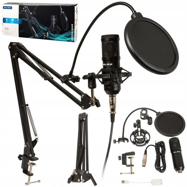 MIKROFON STUDYJNY USB JACK POJEMNOŚCIOWY GAMINGOWY STATYW FILTR DUZY ZESTAW zdjęcie 1