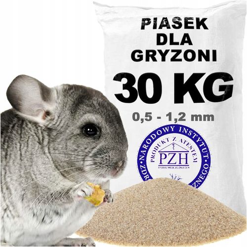 Piasek pył kąpielowy dla szynszyli fretki chomika płukany suchy atest 30KG na Arena.pl
