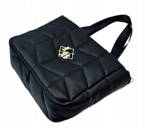 LAURA BIAGGI TORBA TOREBKA SHOPPERKA A4 NA RAMIĘ CZARNA POŁYSK na Arena.pl