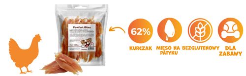 Przysmaki dla psa filet z piersi kurczaka 500g PAWFECT BITES na Arena.pl