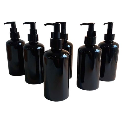 Puste butelki z pompką Dozownik 350ml Czarne 6szt na Arena.pl