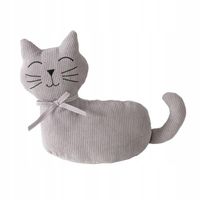 STOPER DO DRZWI ODBOJNIK DO DRZWI TEKSTYLNY W KSZTAŁCIE KOTA SZARY