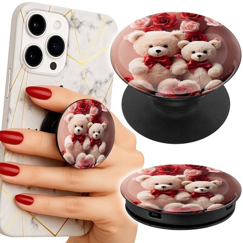 Uchwyt do telefonu Popsocket na palce/stojak MISIE LOVE YOU SERCA RÓŻE na Arena.pl
