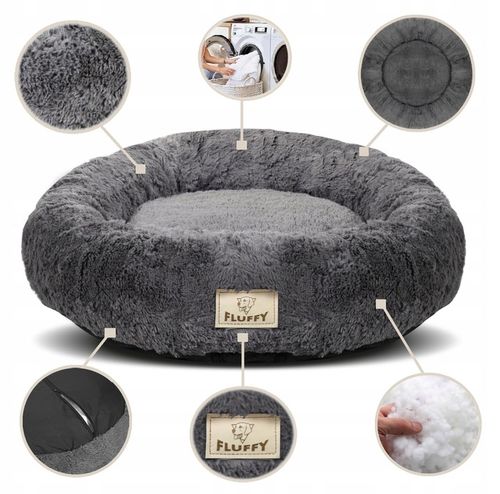 Legowisko dla Psa Kota Chmurka Shaggy Posłanie Zdejmowany Pokrowiec 80 cm na Arena.pl