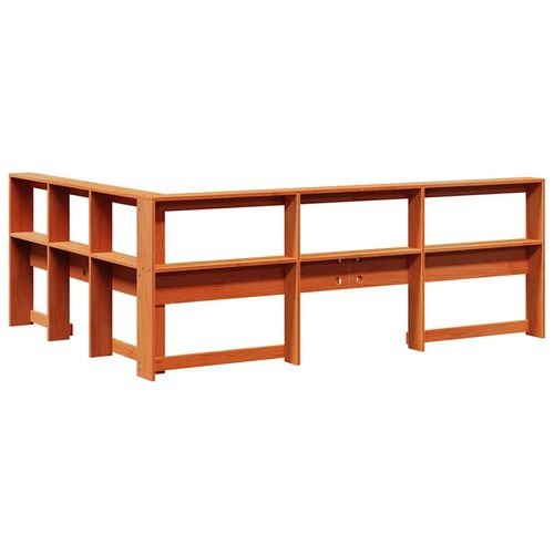 Regał na książki z zagłówkiem, woskowy brąz, 140 cm, sosnowe na Arena.pl