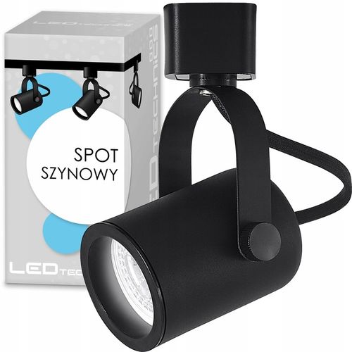 Zestaw 3x SPOT REFLEKTOR RUCHOMY CZARNY NA GU10 + SZYNOPRZEWÓD Szyna na Arena.pl