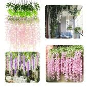 Wisteria Sztuczne Kwiaty Girlanda Glicynia Kwiaty Wiszące Dekoracja 12 szt